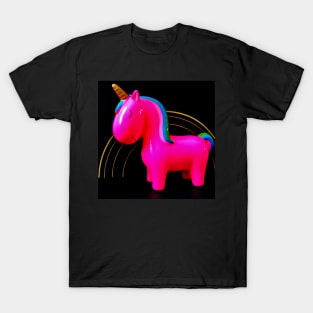 I love unicorns PINK RAINBOW GOLD BLACK T-Shirt